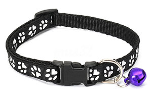 photo of Paw Print Collar with Bell - Black
