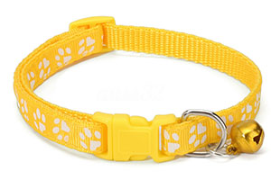 photo of Paw Print Collar with Bell - Yellow