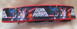 photo of Star Wars Luke Skywalker& Princess Leiaon Red Webbing Printed Collar