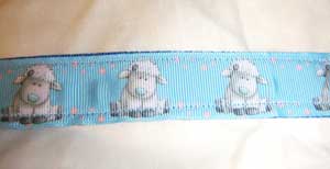 photo of Sheep on blue webbing Collar