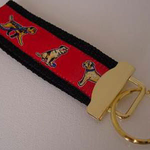 photo of Border Terrier Woven Keyfob - Red