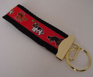 photo of Cavalier King Charles Spaniel with Butterflies Woven Keyfob - Red