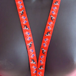 photo of Boston Terrier Woven Lanyard - Red
