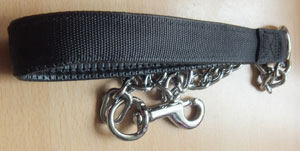 photo of Dog Chain Lead with Bolt Clip and Black Padded Handle