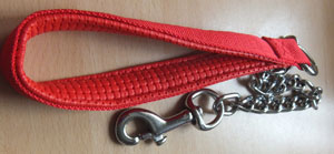 photo of Dog Chain Lead with Bolt Clip and Black Padded Handle