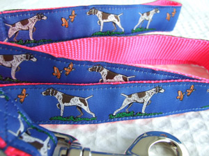 photo of Woven Lead - German Shorthaired Pointer - Blue on Pink