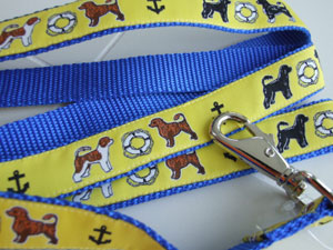photo of Woven Lead - Portuguese Water Dog Yellow on Blue