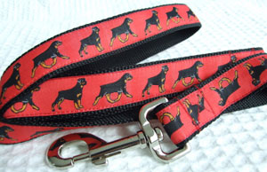 photo of Woven Lead - Rottweiler - Red on Black