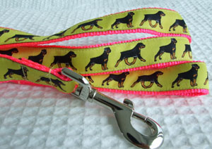 photo of Woven Lead - Rottweiler - Yellow on Pink