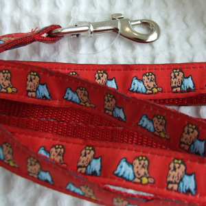 photo of Yorkie Red Woven Lead