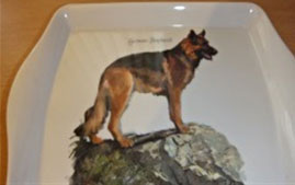 photo of melamine tray with German Shepherd