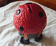 Ladybird with Wobbly Legs money box other view