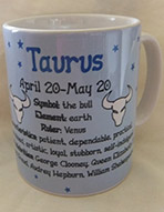 photo of Taurus Birth Sign Mug Writing