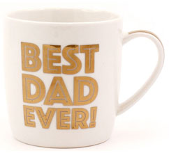 photo of Best Dad Ever china mug with gold lettering