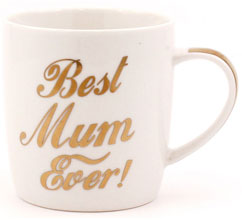 photo of Best Mum Ever china mug with gold lettering