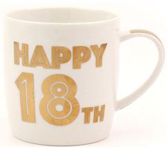 photo of Gold Happy 18th Mug