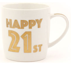 photo of Gold Happy 21st Mug