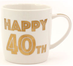 photo of Gold Happy 40th Mug