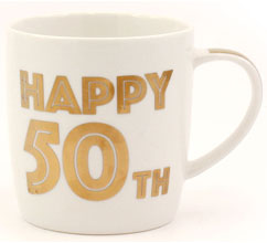 photo of Gold Happy 50th Mug