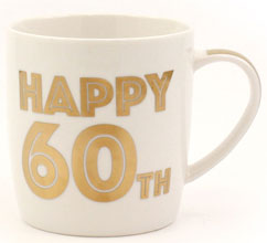 photo of Gold Happy 60th Mug