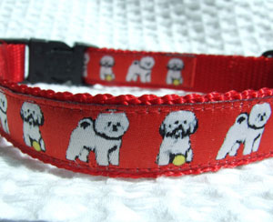 photo of Woven Collar - bichon frise - Red