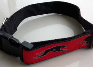 photo of Woven Collar - Greyhound Red on Black