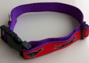 photo of Woven Collar - Greyhound Red on Purple