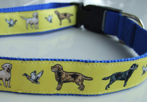photo of Woven Lead - Golden Labrador Yellow on Blue