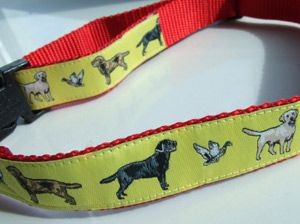 photo of Woven Collar - Labrador - Yellow on Red