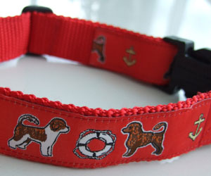 photo of Woven Collar - Portuguese Water Dog - Red