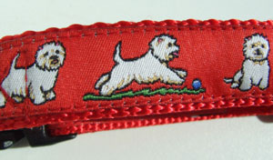 photo of Woven Collar - Westie - Red
