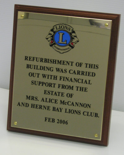 Brass plaque