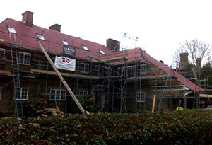Photo of Tiled Roof with Scaffolding