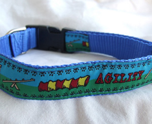 photo of Woven Collar - Agility - Blue/Green on Blue