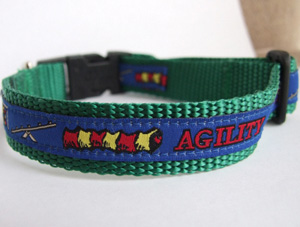 photo of Woven Collar - Agility - Blue on Green