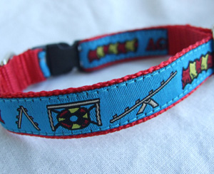 photo of Woven Collar - Agility - Small - Blue on Red