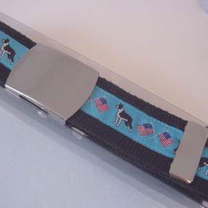 photo of Boston Terrier Woven Belt - Blue