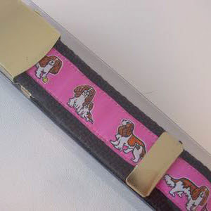 photo of Cavalier King Charles Spaniel Blenheim Woven Belt - Pink