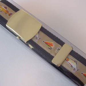 photo of Fishes Woven Belt - Beige on Black