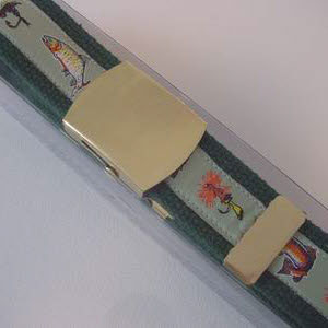 photo of Fishes Woven Belt - Green on Dark Green