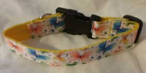 photo of dog collar - Spring butterflies