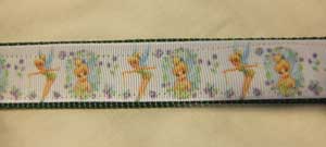 photo of Tinkerbell on Green Webbing Webbing Collar