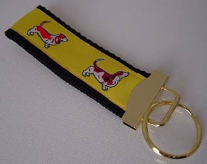 photo of Basset Hound Woven Keyfob - Yellow