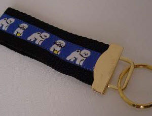 photo of Bichon Frise Woven Keyfob - Blue