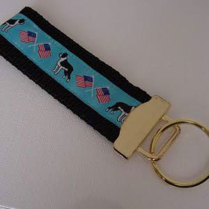 photo of Boston Terrier Woven Keyfob - Blue