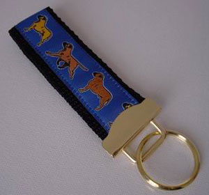 photo of Bullmastiff Woven Keyfob - Blue<