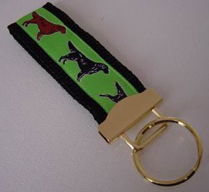 photo of Flat Coat Retriever Keyfob - Green