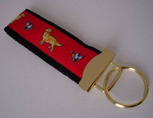 photo of Golden Retriever Keyfob - Red