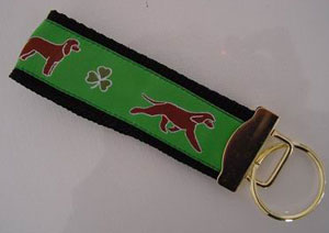 photo of Irish Water Spaniel Keyfob - Green