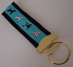 photo of Miniature Poodle Keyfob - Blue